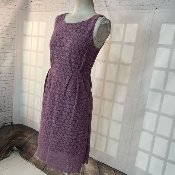 Maeve Anthropologie lavender Purple Lace Sleeveless sheath Dress Size 4 - Picture 3 of 9